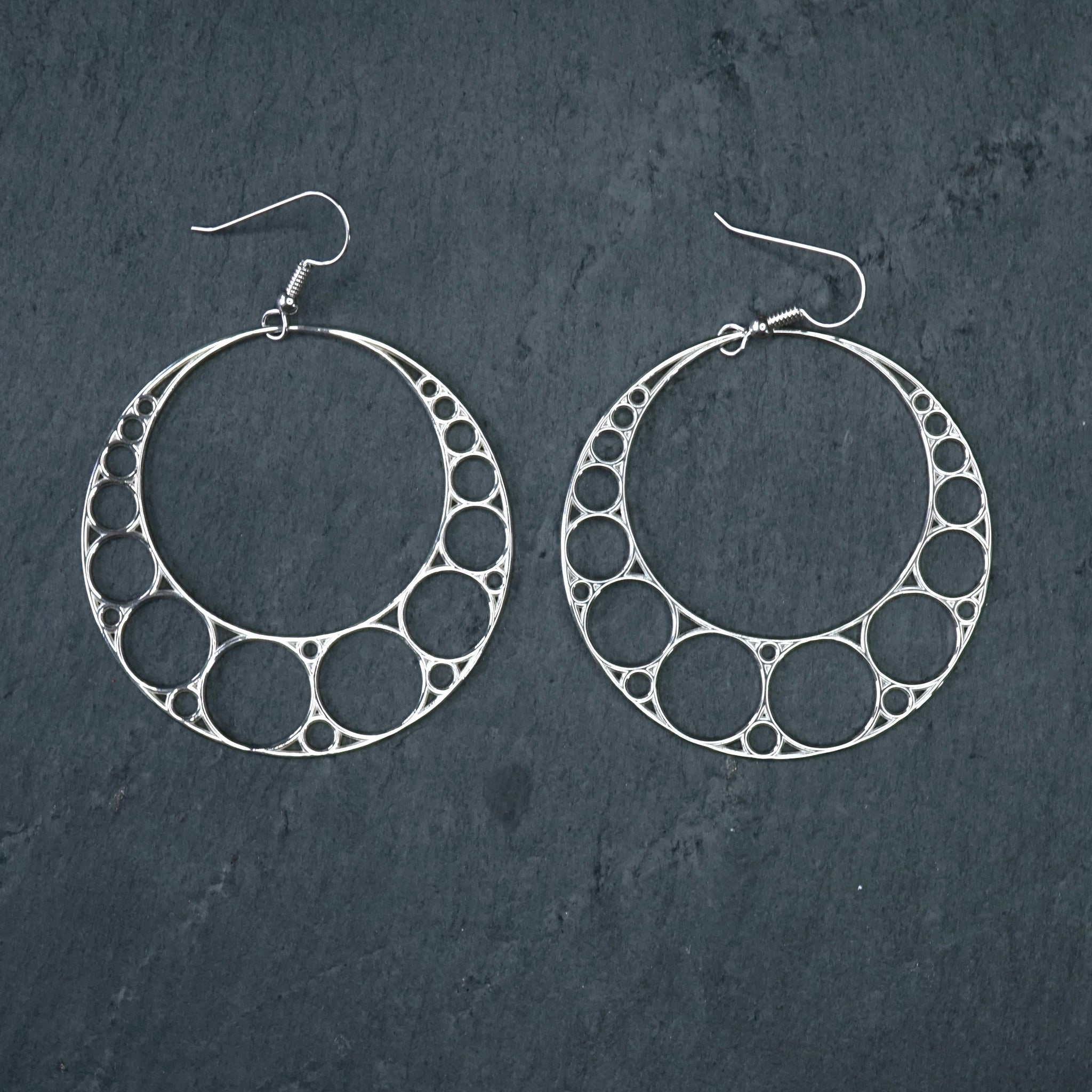 Statement Drop Earrings for Women Metal Geometric Raised Design Dangle  Earrings | eBay
